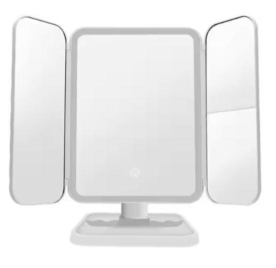 ESPEJO COSMETICO DE TRES  LED, MAQILLAJE